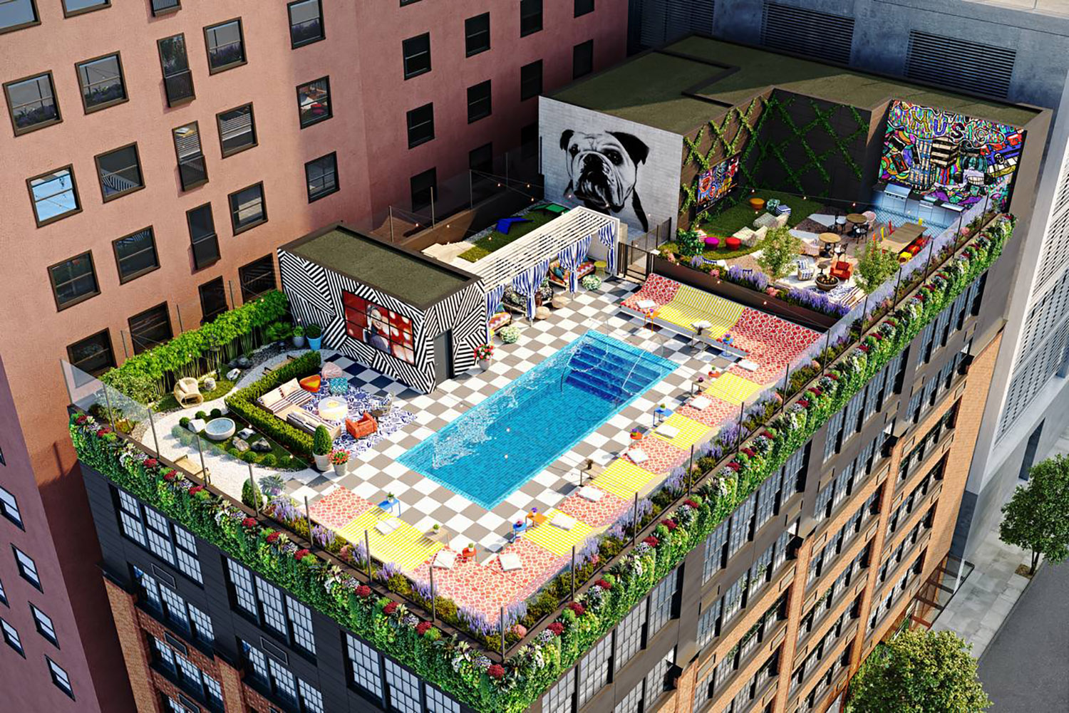 60 E Benton Place Rooftop. Rendering Courtesy of City Club MDA Apartments