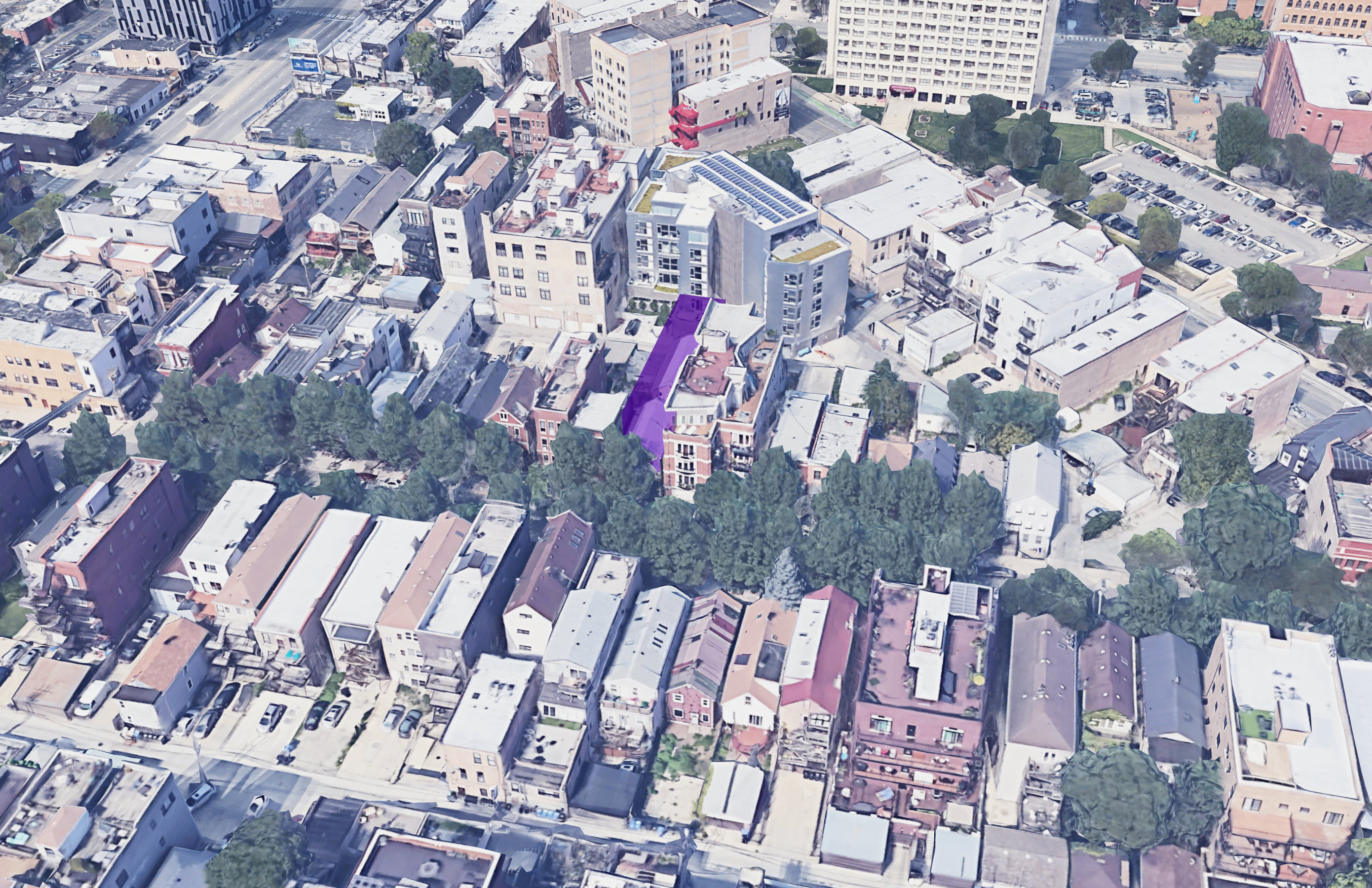 1518 W Thomas street, highlighted in purple