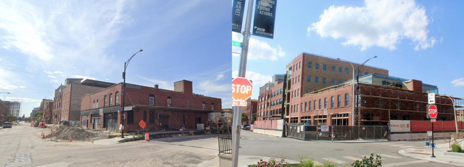 1100 W Fulton Market in August 2019 and August 2020