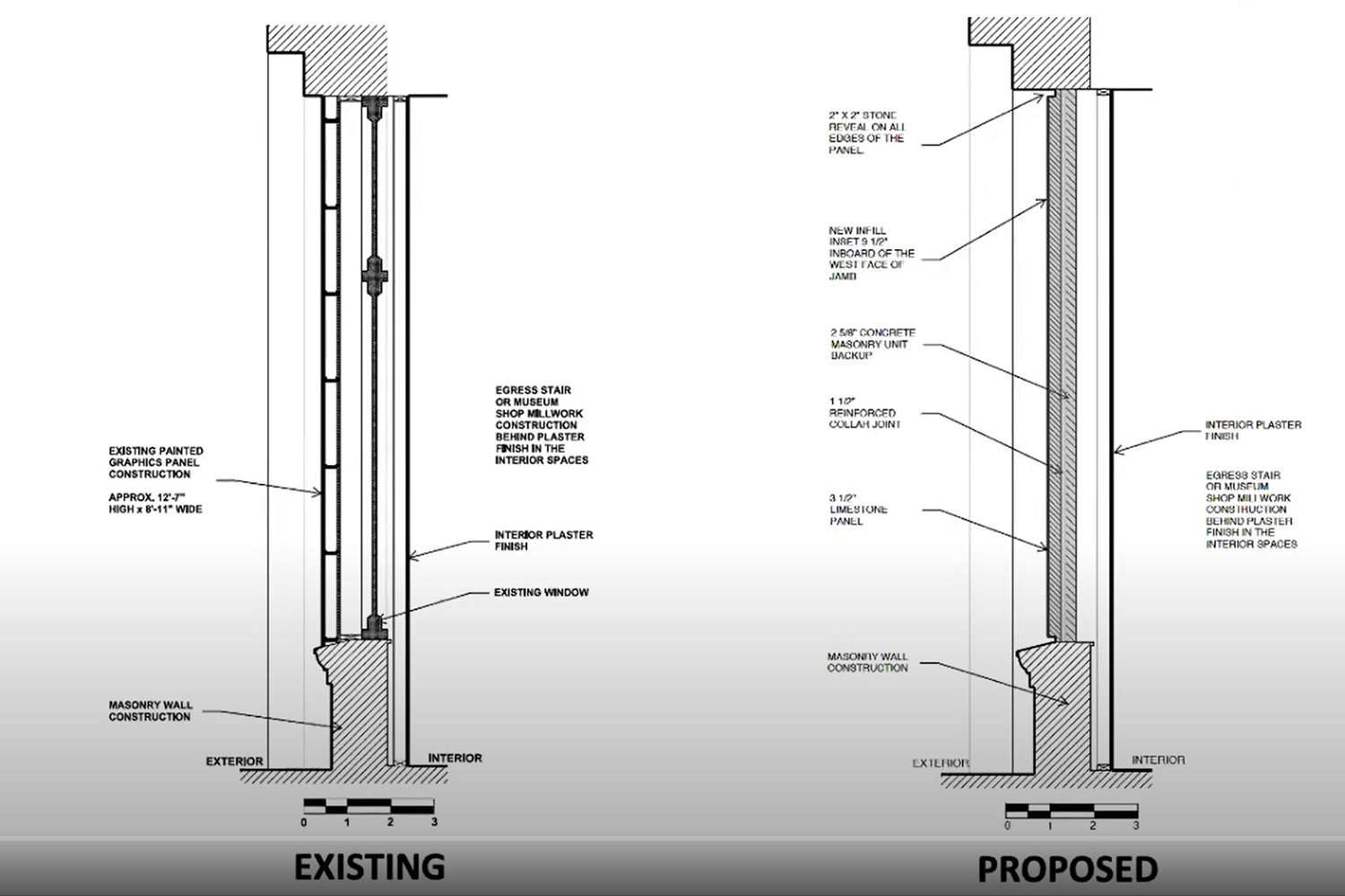 Section of Proposed Façade Arch Infill. Drawing by Interactive Design Architects