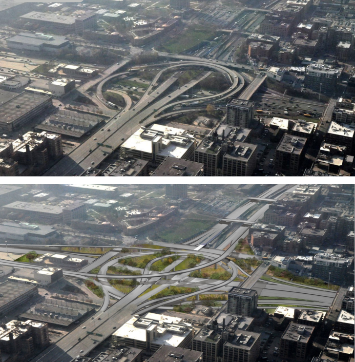 Jane Byrne Intersection, before and after improvements