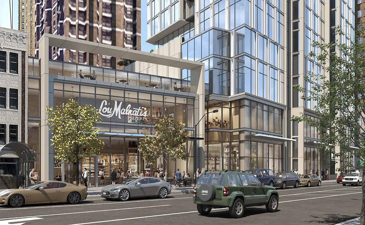 Streetscape View of 1130 N State Street. Rendering by SCB