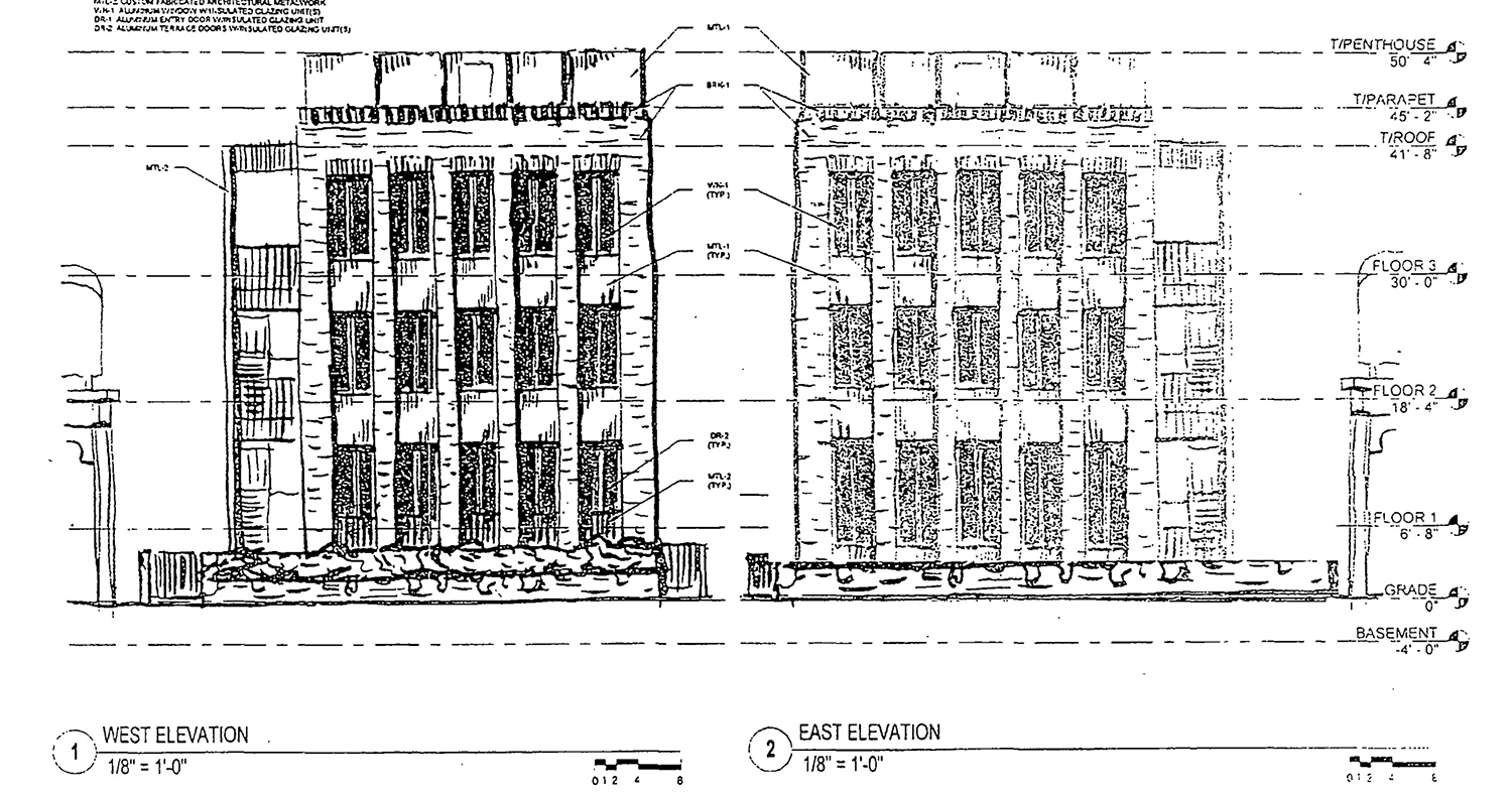 Elevations for 3409 N Bosworth Avenue. Drawing by Booth Hansen