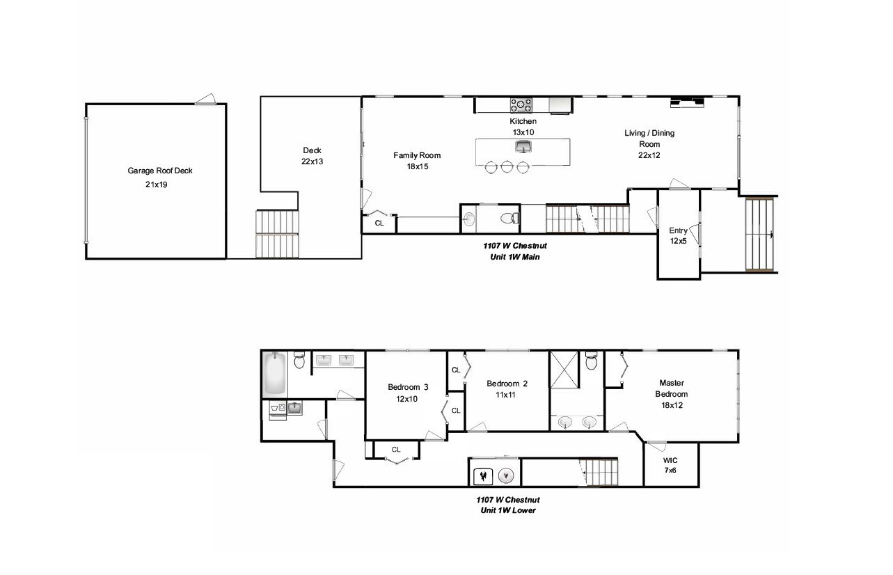1107 W Chestnut Street unit floor plan