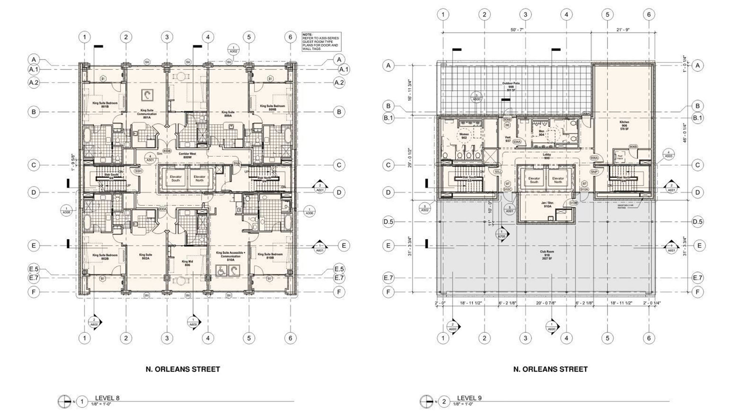 Floors 8 and 9 Plan for 862 N Orleans Street. Drawing by Ethos Workshop Architects