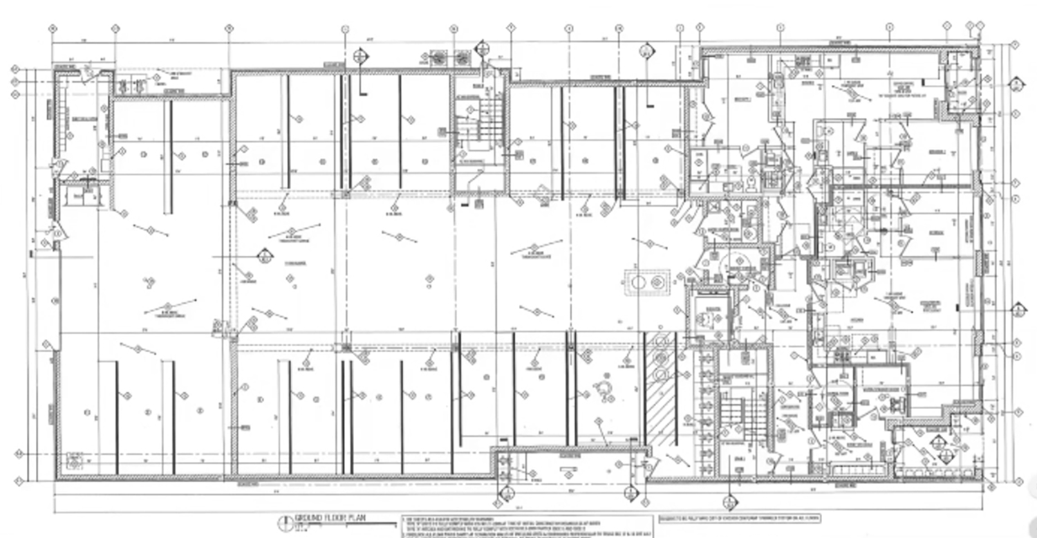 Ground Floor Plan for 4712 N Sheridan Road. Drawings by 360 Design Studio