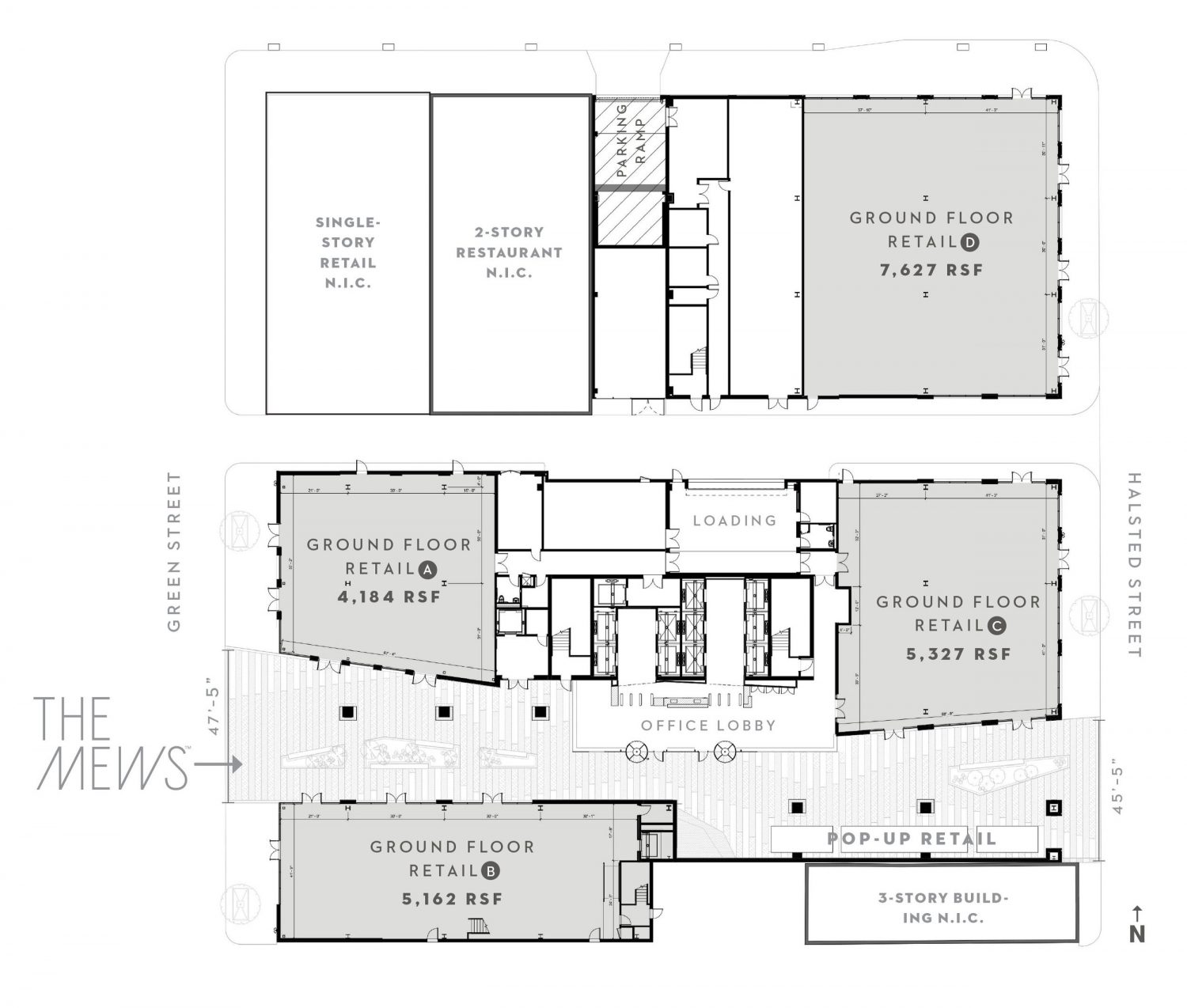 Ground floor plan of 167 N Green Street