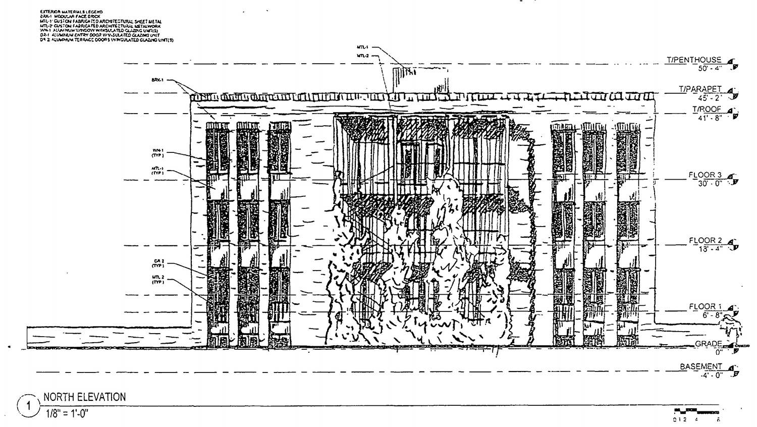 North Elevation for 3409 N Bosworth Avenue. Drawing by Booth Hansen