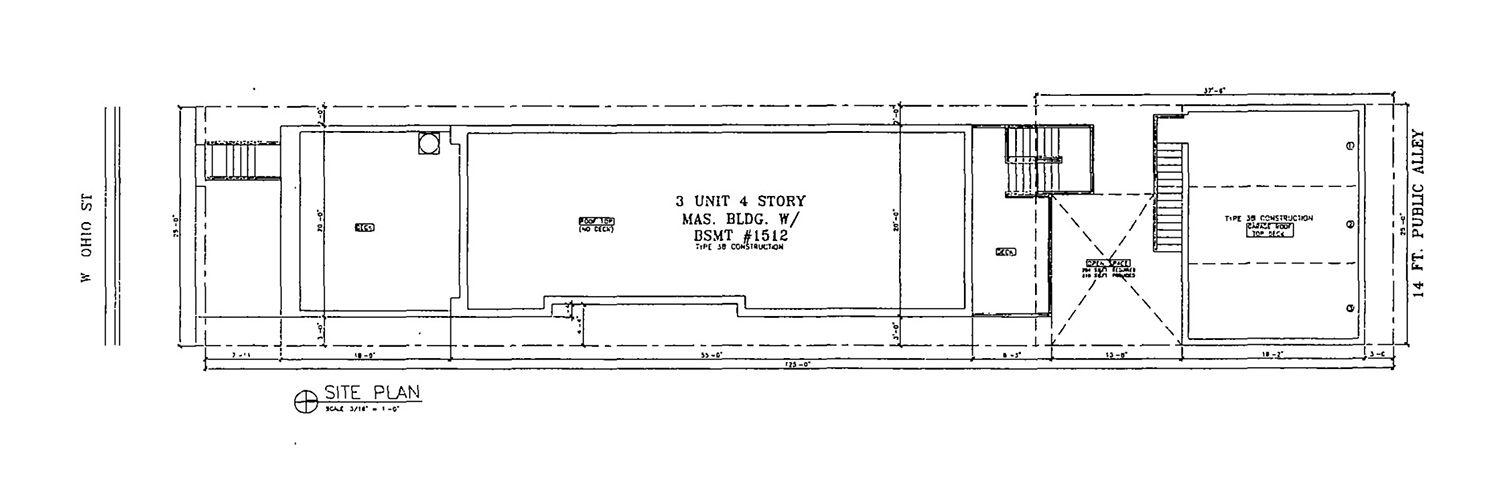 Site Plan for 1512 W Ohio Street. Drawing by Hanna Architects
