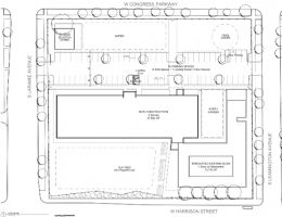 Site Plan for 5100 W Harrison Street. Drawing by Landon Bone Baker Architects