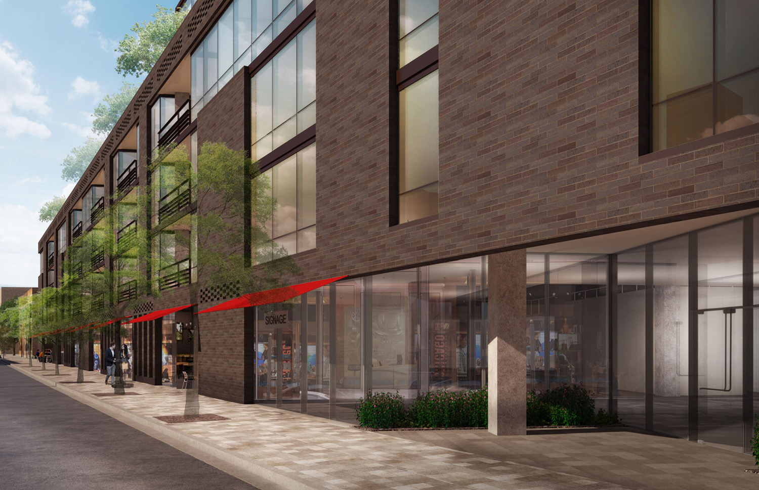 Streetscape View at 3460 N Broadway. Rendering by Optima Inc