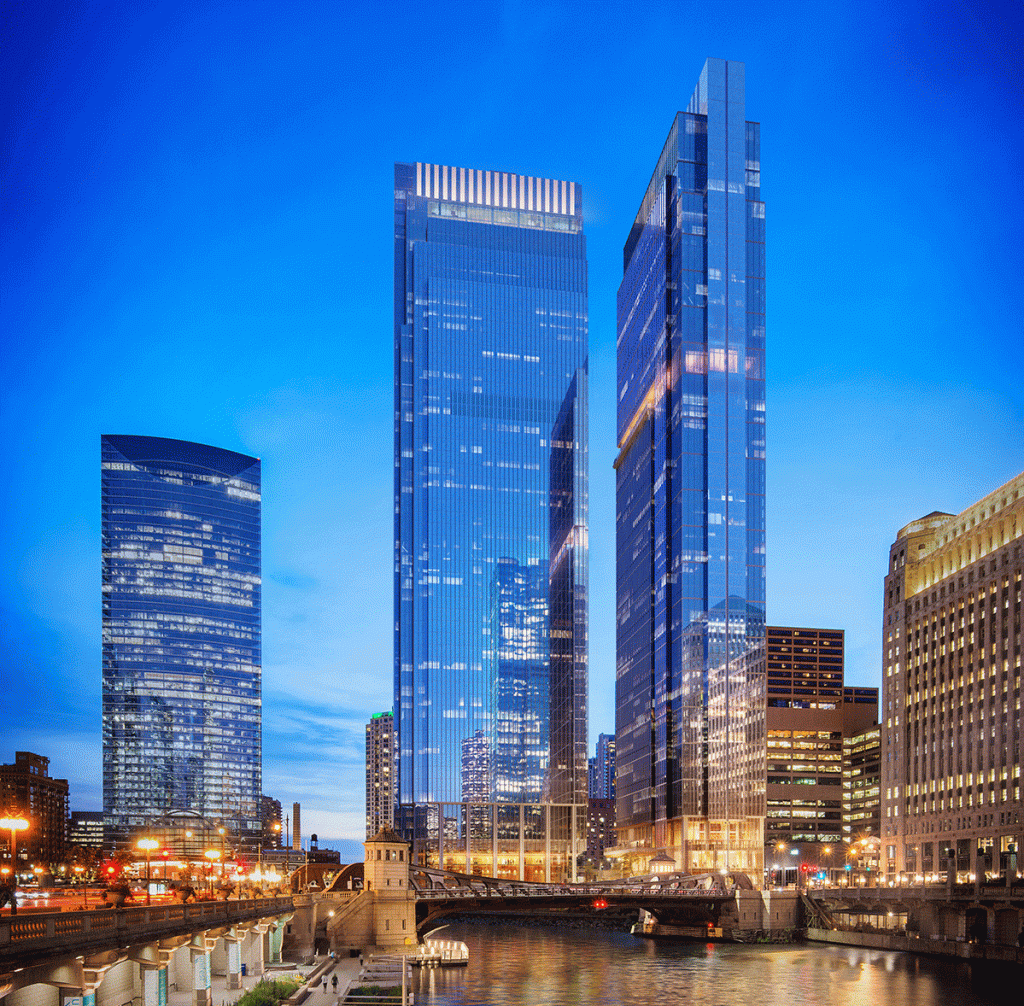 Wolf Point South's Core Rises Above Grade in River North Chicago YIMBY