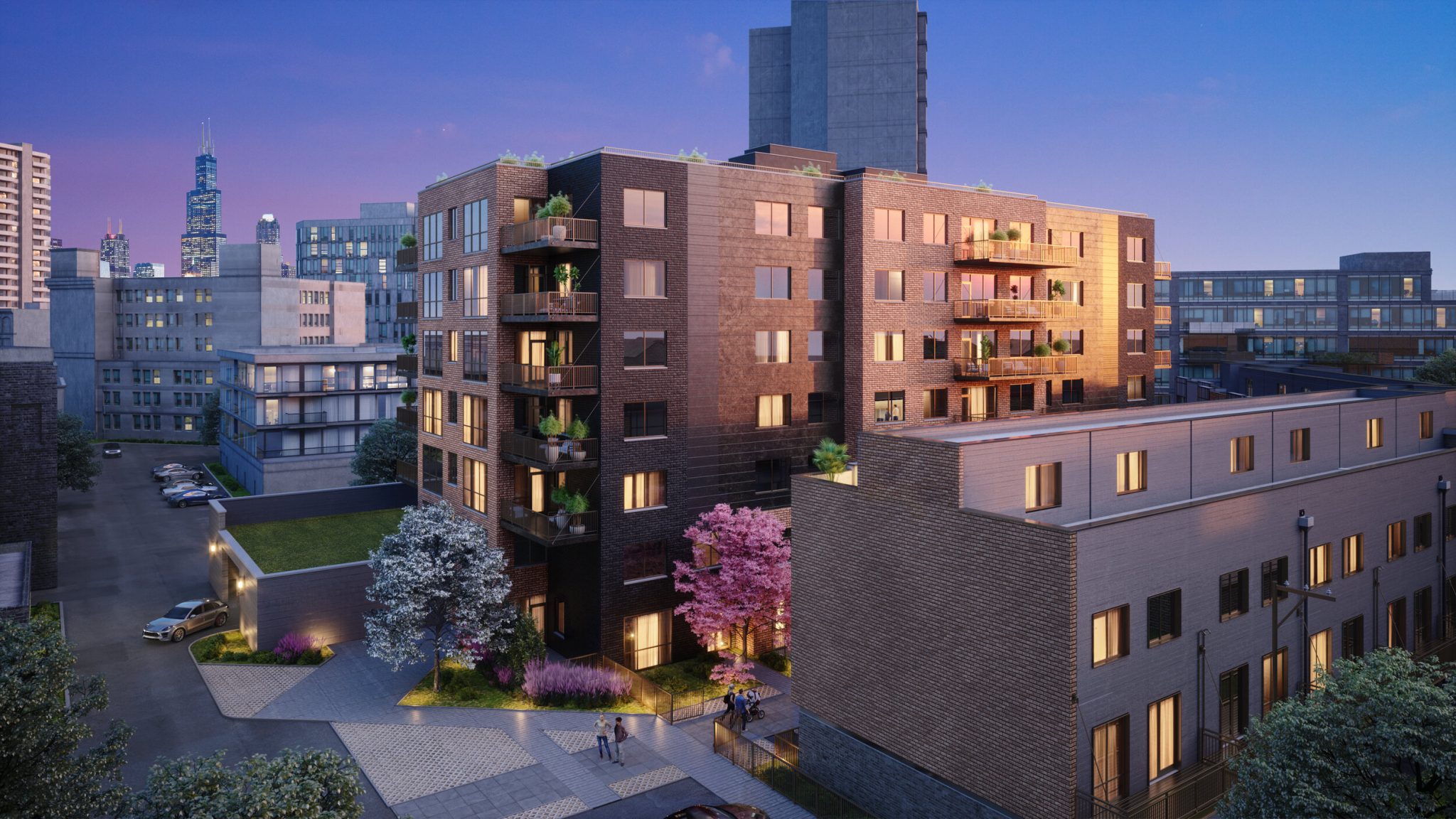 Exterior Work Nears Completion for Townhomes at Alcove Wicker Park