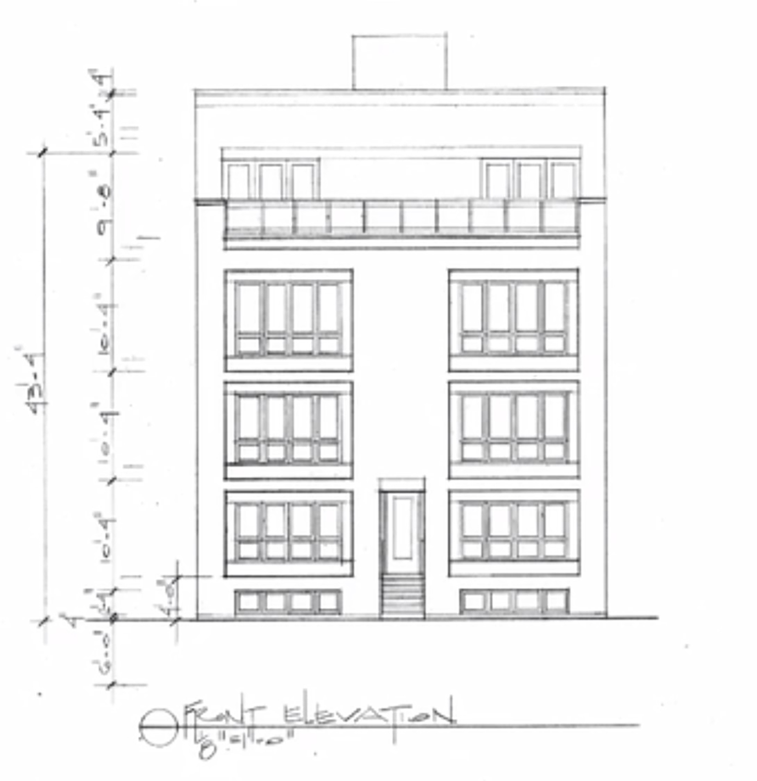 Front Elevation for 719 N Elizabeth Street. Drawing by Hanna Architects