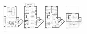 Alcove Wicker Park townhome 'F' full floor plans