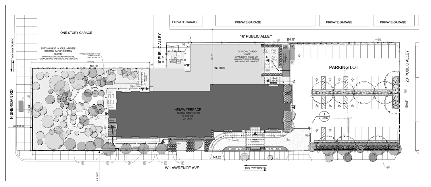 Site Plan for 920 W Lawrence Avenue. Drawing by LBBA