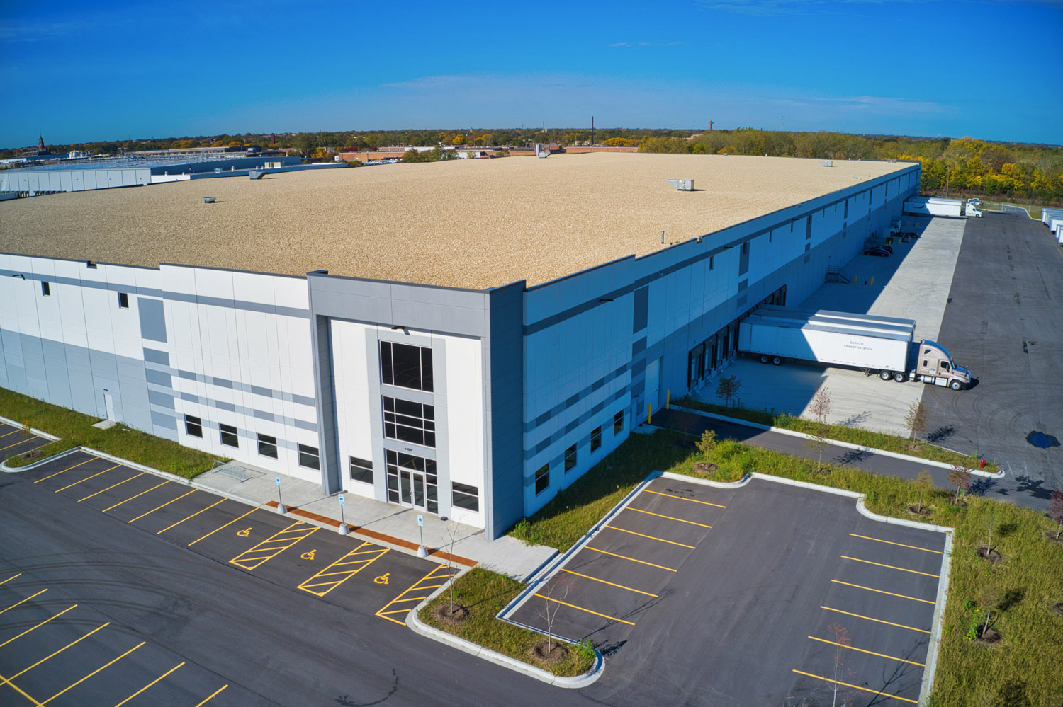 View of Amazon Distribution Center at Pullman Crossings. Image by Ryan Companies