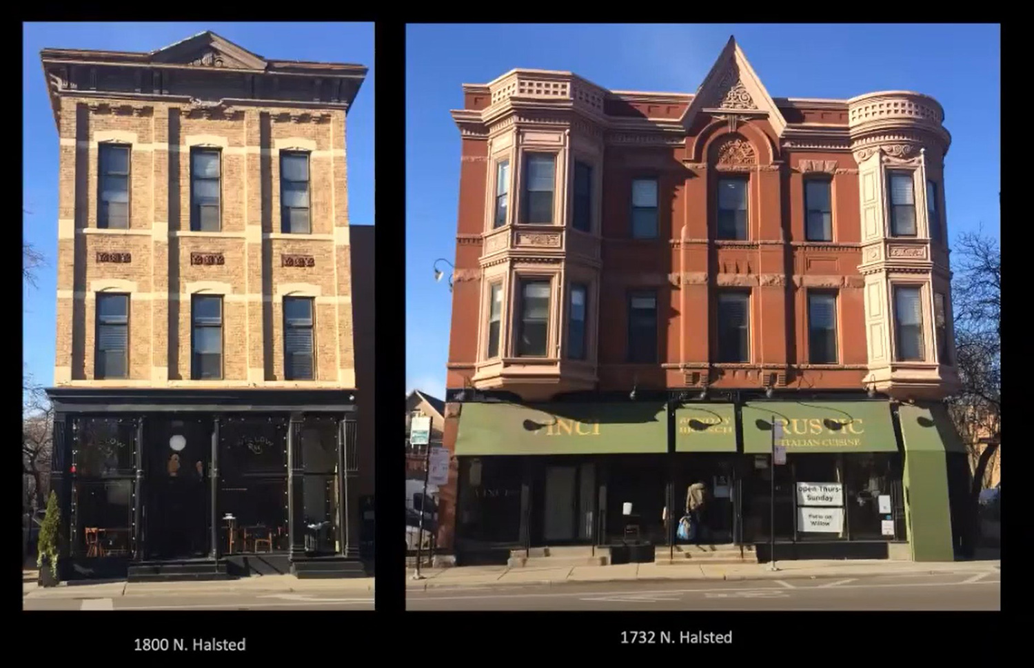 1732 and 1800 N Halsted Street. Images by CCL