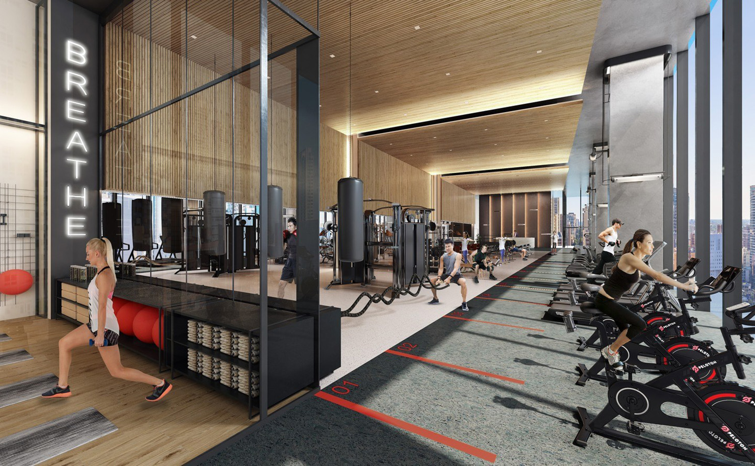 Fitness Center at Rivere. Rendering by Goettsch Partners