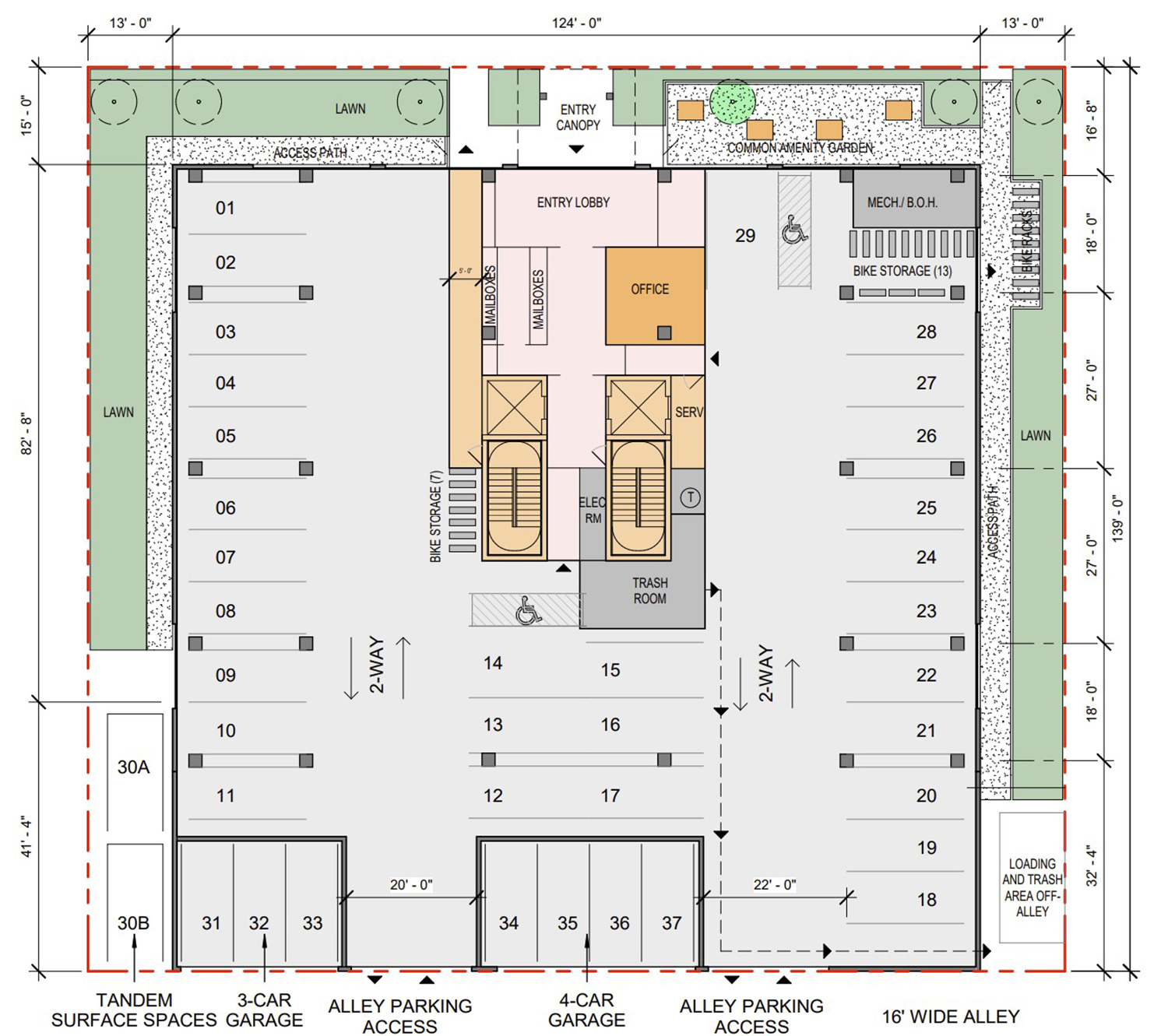 Ground Floor Plan for 1233 W Pratt Boulevard. Drawing by Booth Hansen