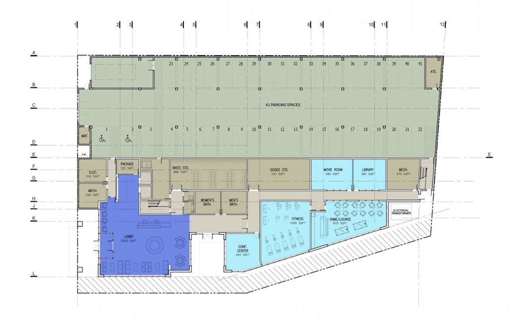 Ground Floor Plan for Common Lincoln Park by BuiltForm