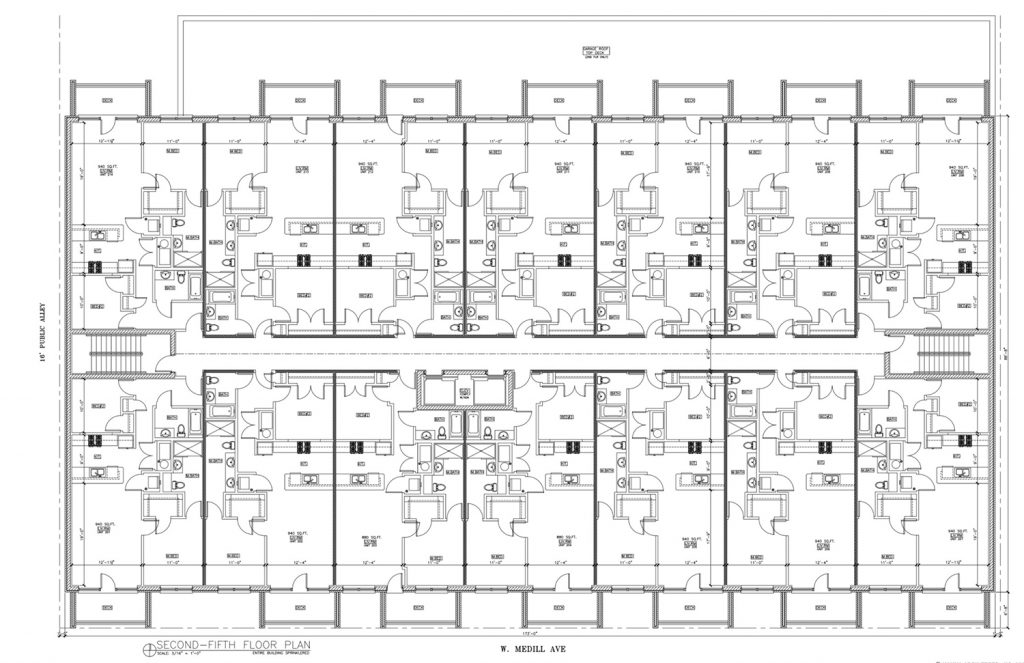 Residential Floor Plan for 2934 W Medill Avenue. Drawing by Hanna Architects