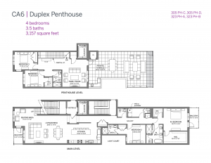 CA6 Condominiums duplex penthouse plan (four bedroom)