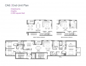 CA6 Condominiums end-unit plan (four bedroom)