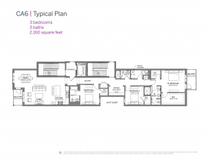 CA6 Condominiums typical floor plan (three bedroom)