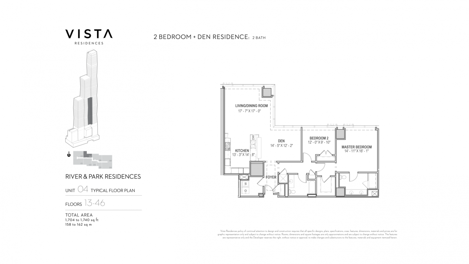 St. Regis Chicago sample two-bedroom floor plan