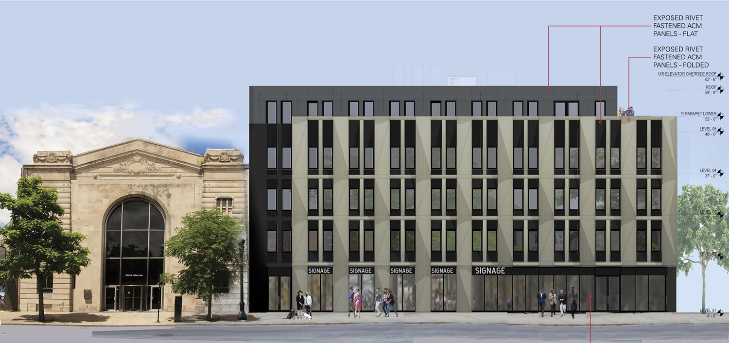South Elevation for 4600 N Kenmore Avenue. Rendering by Level Architecture
