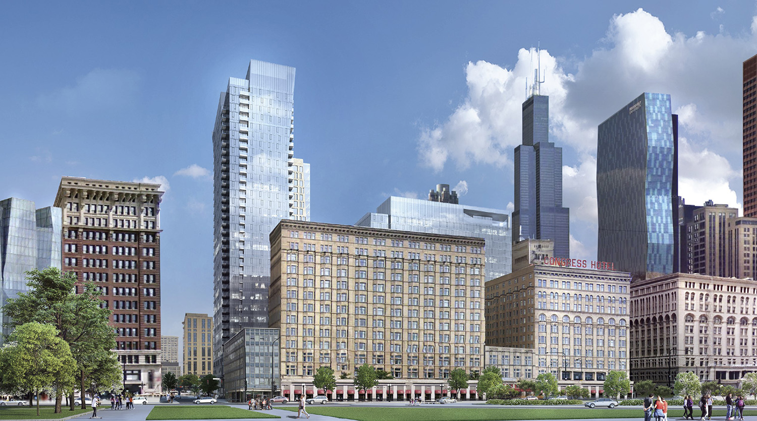 View of 525 S Wabash Avenue. Rendering by BKV Group