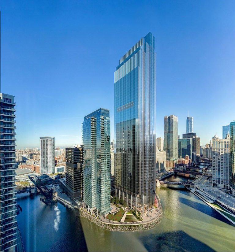 Salesforce Tower Chicago Passes Halfway Mark in River North Chicago YIMBY