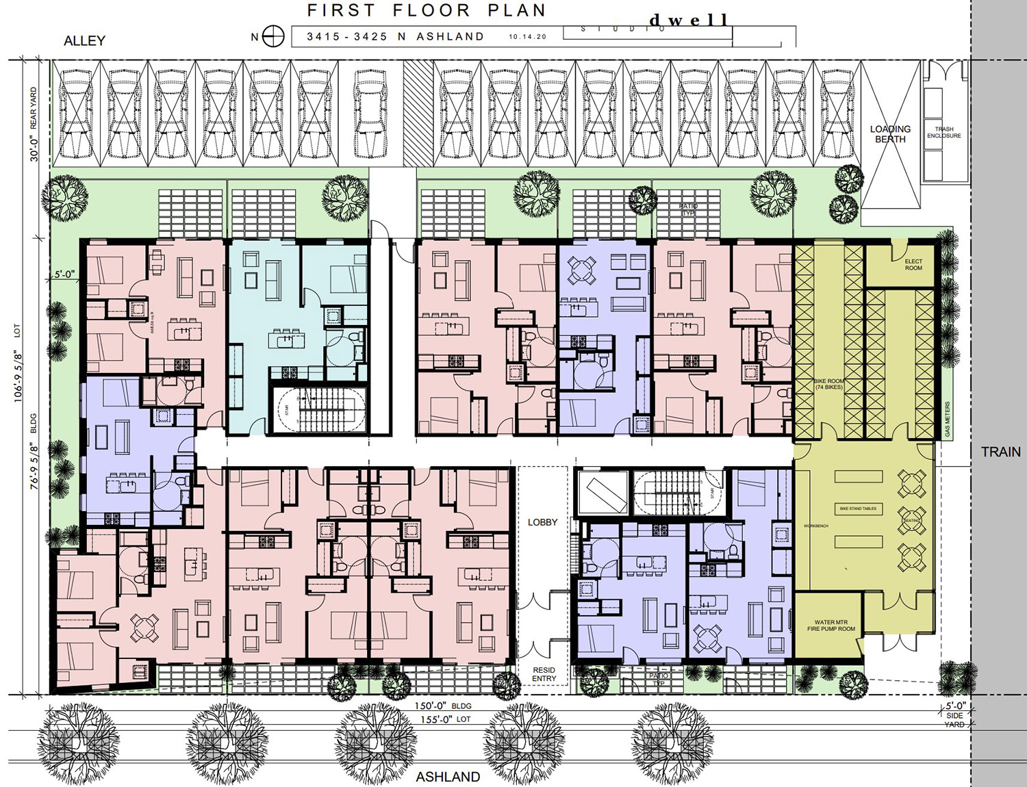 First Floor Plan for 3415 N Ashland Avenue. Drawing by Studio Dwell