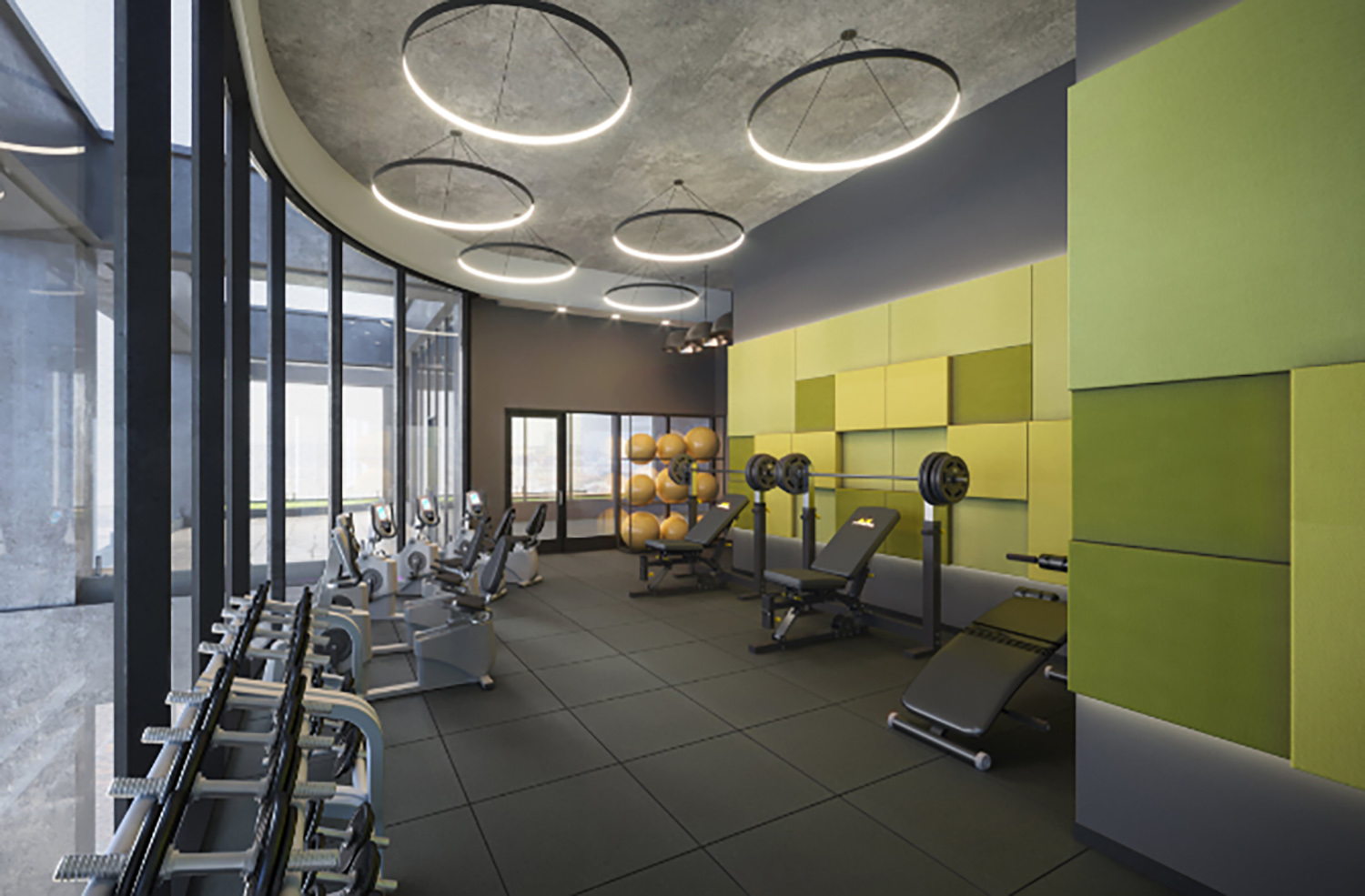 Fitness Center at 311 W Huron Street. Rendering by NORR Architects