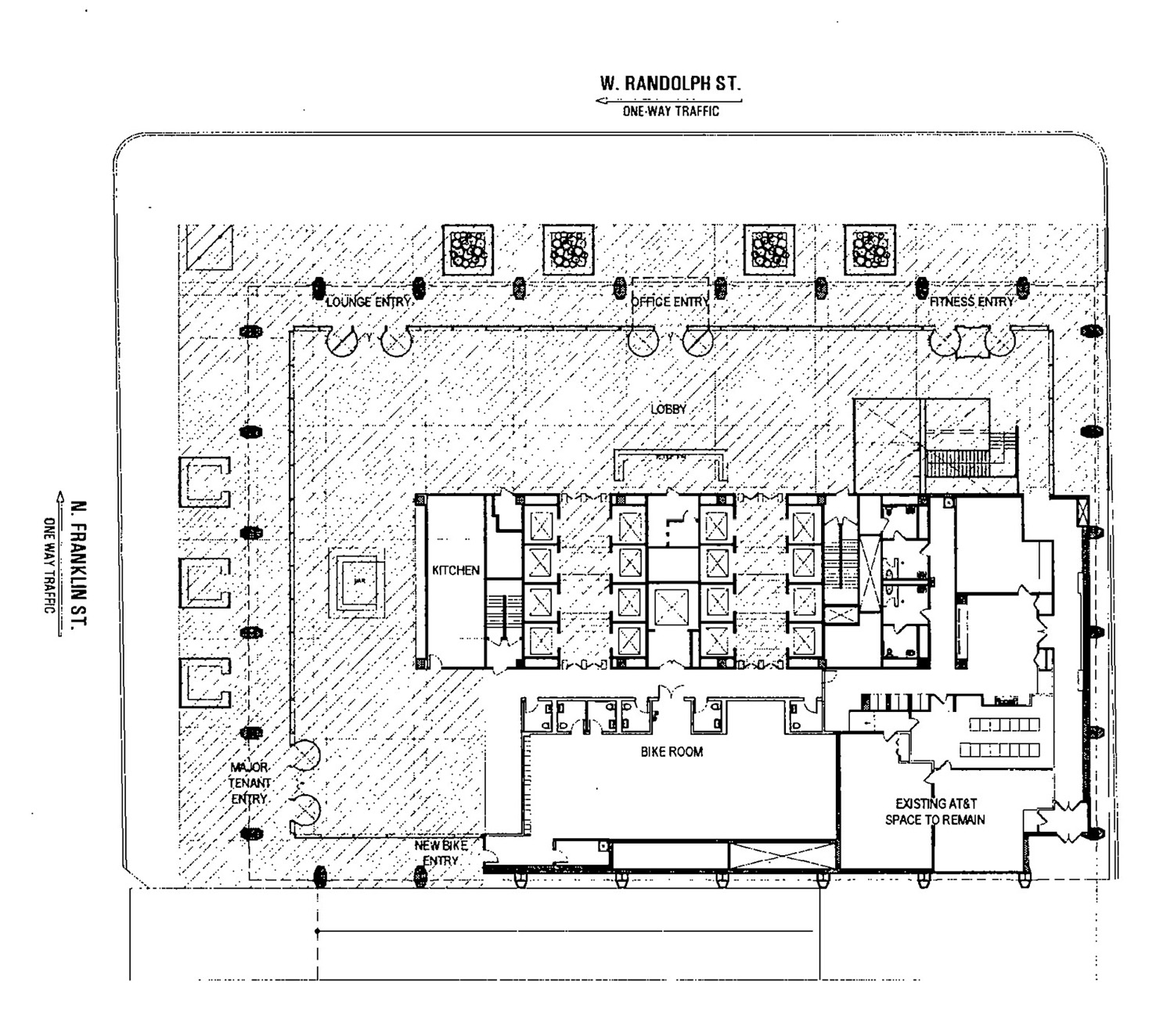 Ground Floor Plan for Illinois Bell Building. Image by CCL
