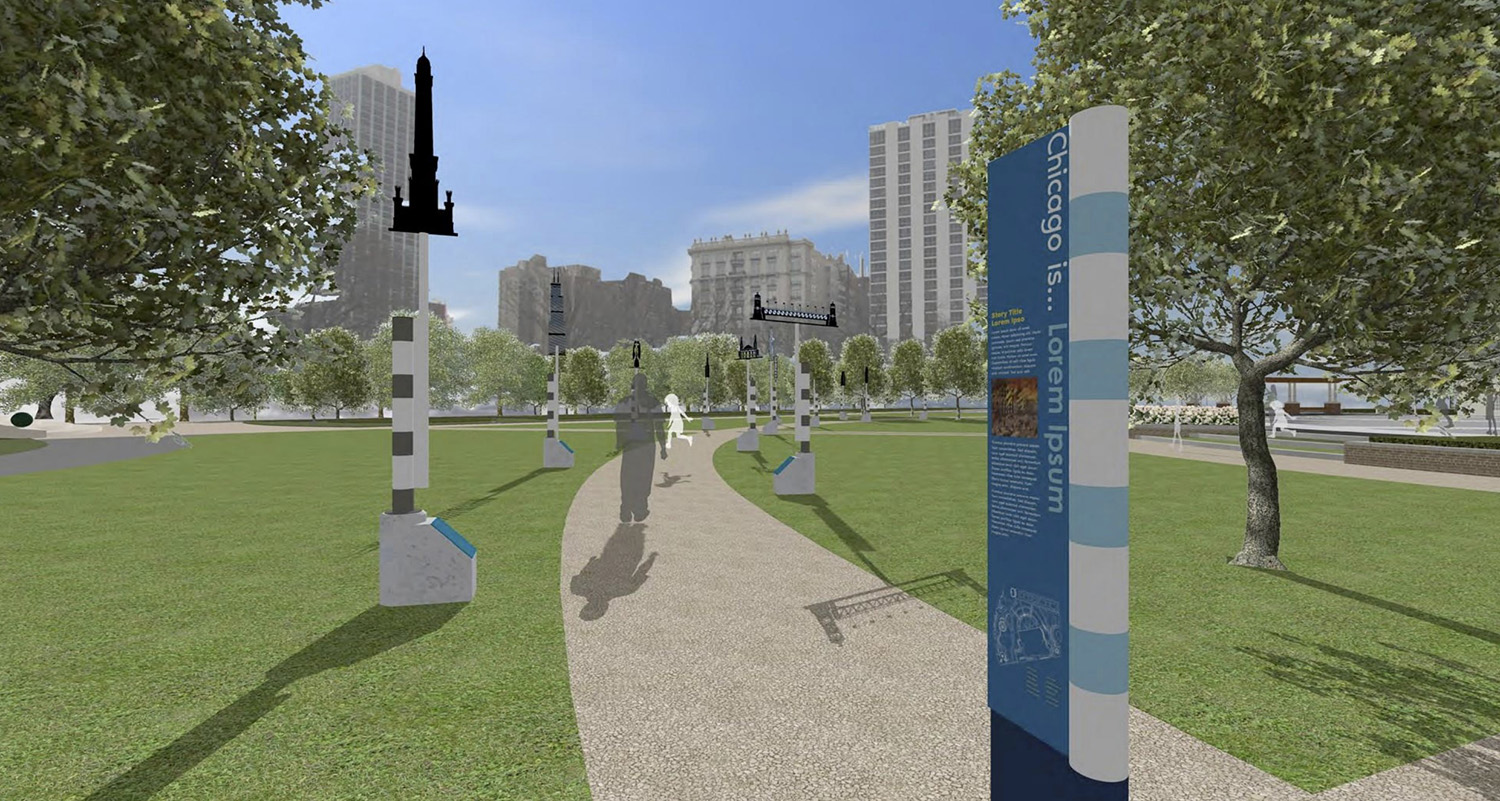 History Trail at Chicago History Museum. Rendering by Amaze Design