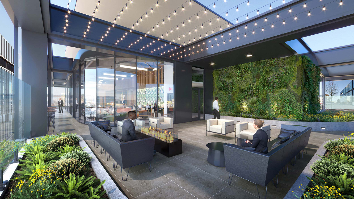 Outdoor Terrace at 311 W Huron Street. Rendering by NORR Architects