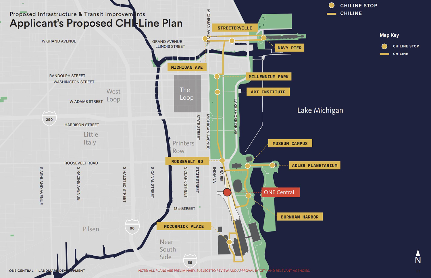 Proposed CHI-Line Route. Diagram by Landmark Development