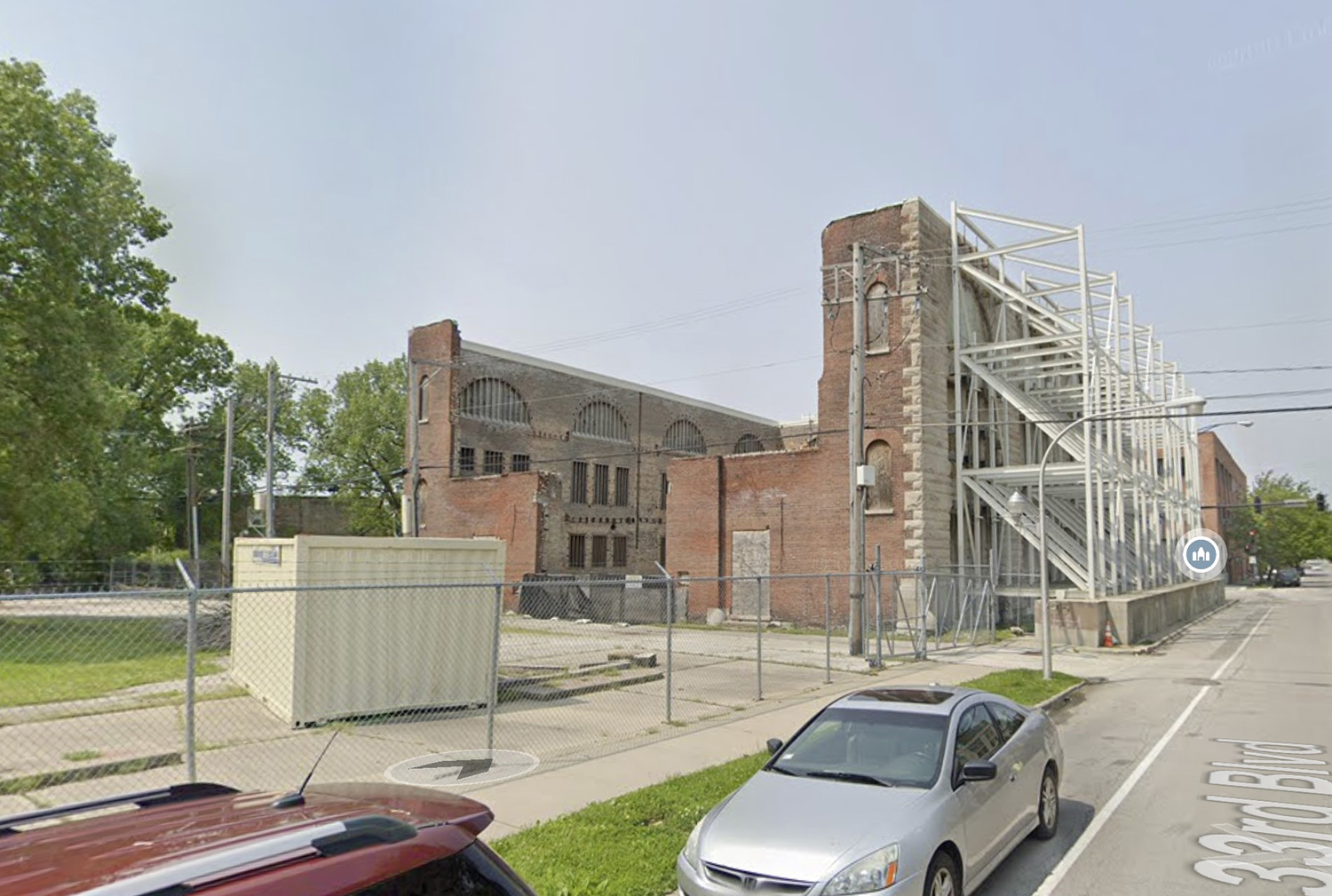 View of East Wall Before Collapse at Pilgrim Baptist Church via Google Maps