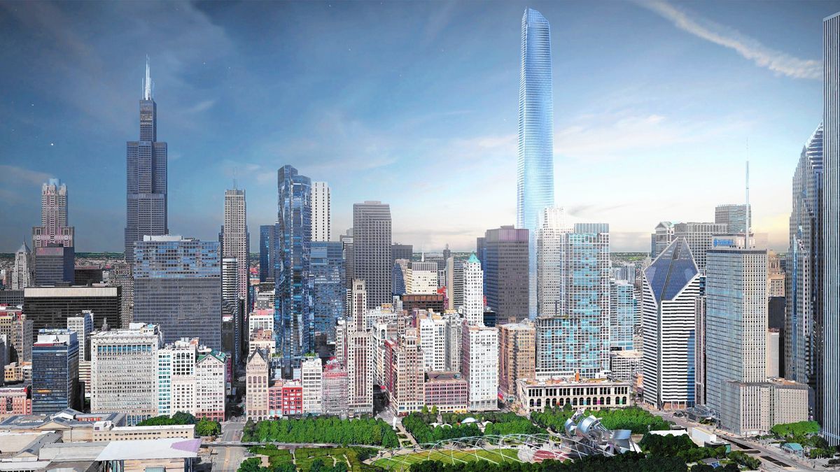 Single-tower conceptual proposal for Thompson Center site