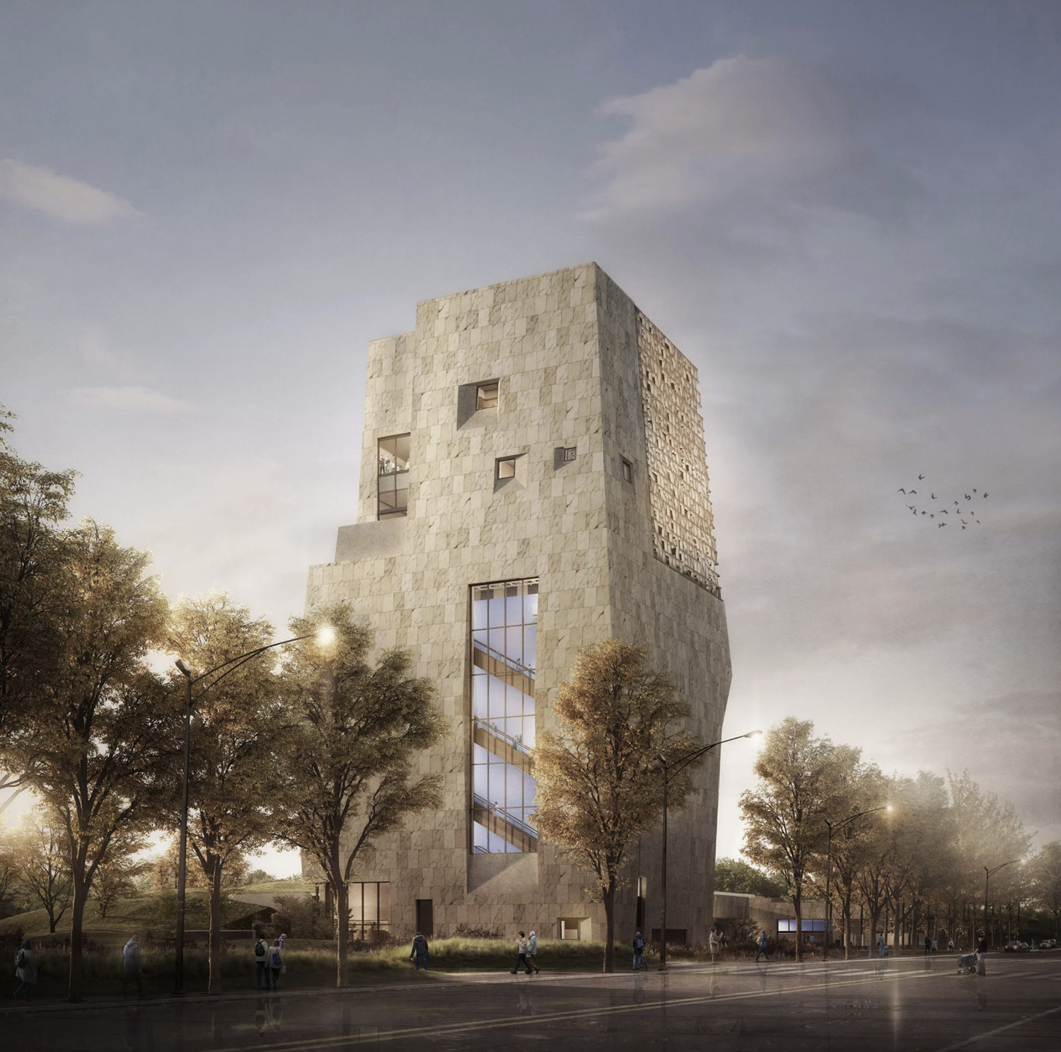 Obama Presidential Center. Rendering by Tod Williams Billie Tsien Architects
