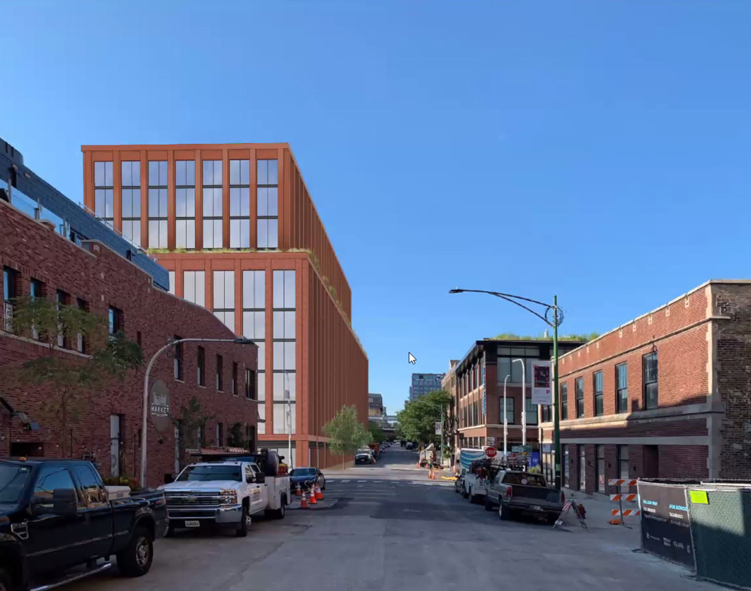 View of 917 W Fulton Market. Rendering by Morris Adjmi Architects