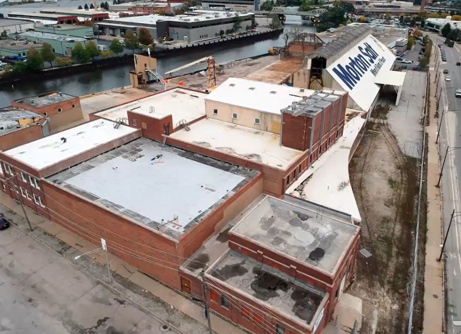 Aerial View of Morton Salt Warehouse Complex. Image by CCL