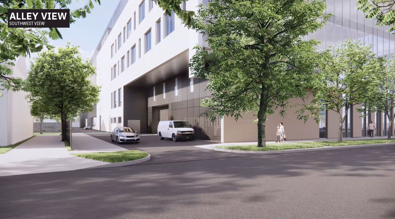 Alley View for Northwestern Medicine Outpatient Center. Rendering by CannonDesign