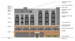 East Elevation of 1800 W Berenice Avenue. Drawing by Sullivan Goulette Wilson Architects