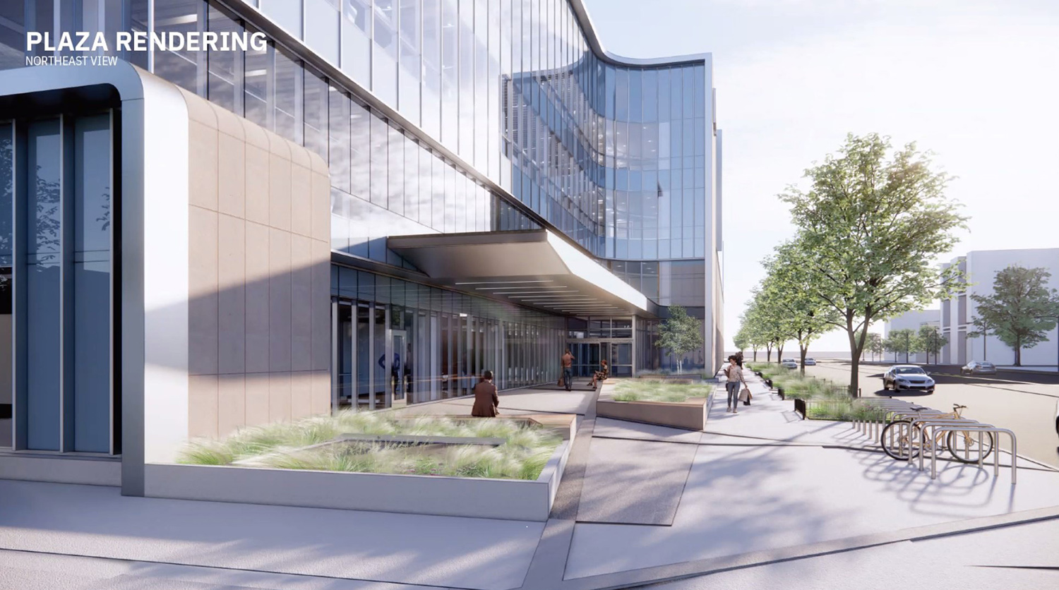 Plaza for Northwestern Medicine Outpatient Center. Rendering by CannonDesign