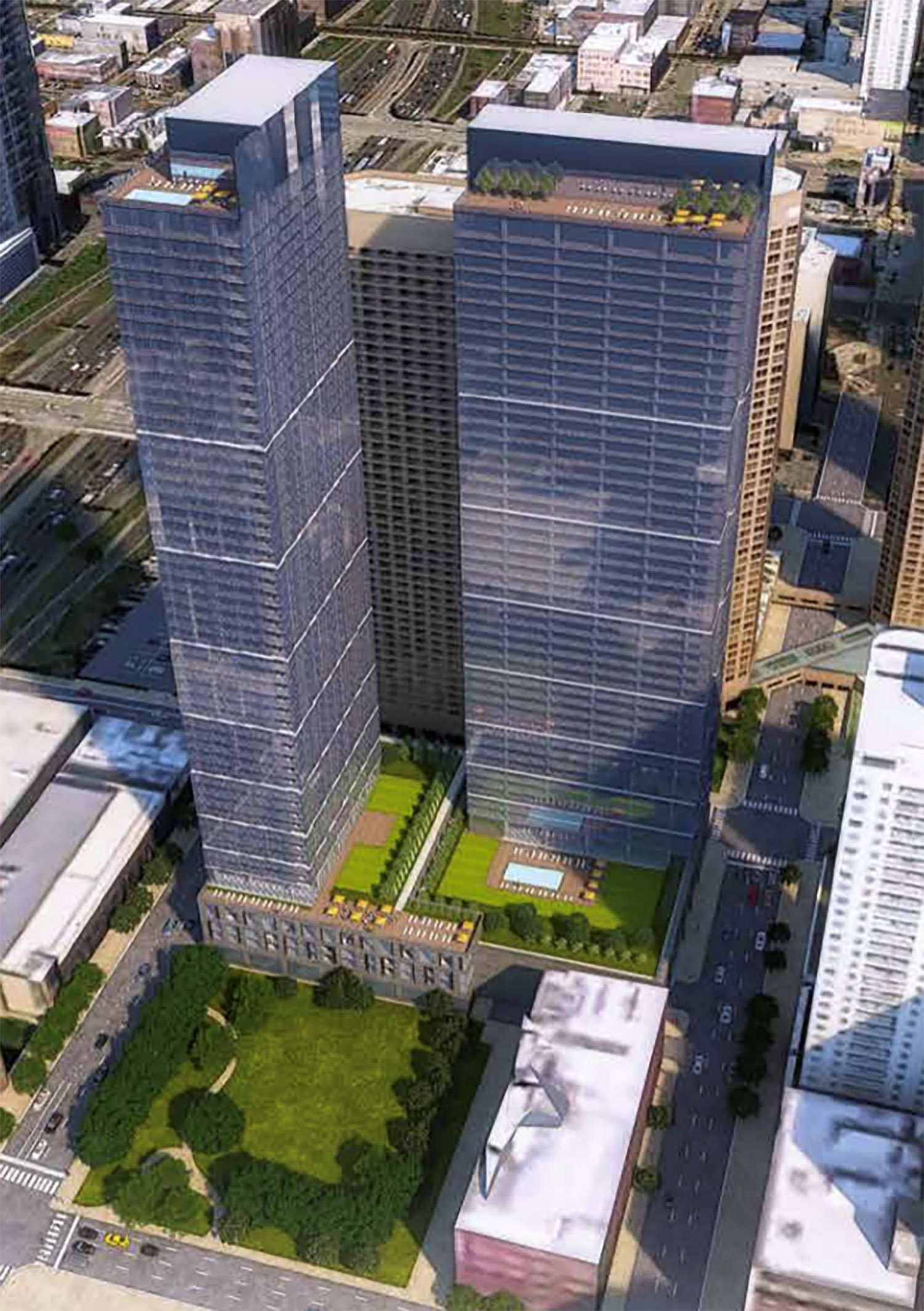 Previous Version of 601 W Monroe Street. Rendering by SCB