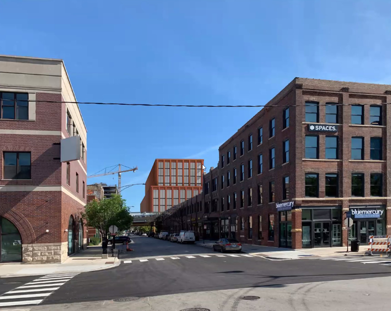 View of 917 W Fulton Market. Rendering by Morris Adjmi Architects