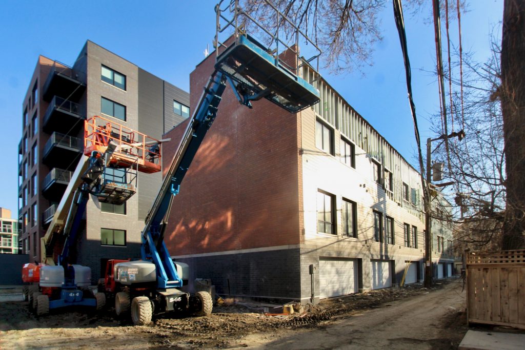Exterior Work Nears Completion for Townhomes at Alcove Wicker Park